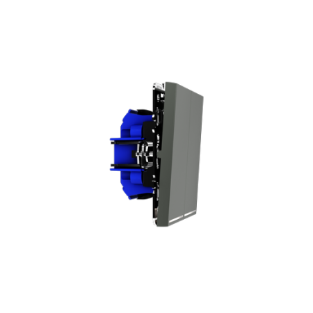 Выключатель встраиваемый Voltum S70 двухклавишный с подсветкой 10А, (титан)