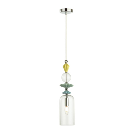 Подвес E14 1*40W 4893/1 BIZET хром/раноцветн./керамика/стекло ODEON LIGHT