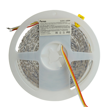 Лента светодиодная LS504 CCT-MIX 192SMD(2835) 16Вт/м 24V 5000*8*1.44мм 3000К+6500K, IP20 FERON 