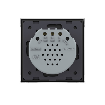 Сенсорный выключатель Quadro 2 клавиши 1 пост Черный Livolo