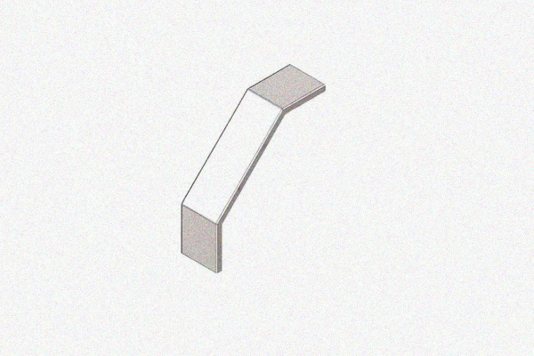 Крышка лотка замкового КЛСЗ 500х50-90 УТ1,5 для поворота трассы вниз на 90, горячее цинкование, S1,5