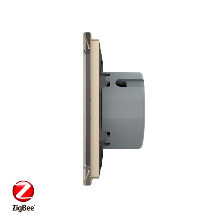 Сенсорный выключатель ZigBee (Wi-Fi) 2 клавиши 1 пост Золотой Livolo