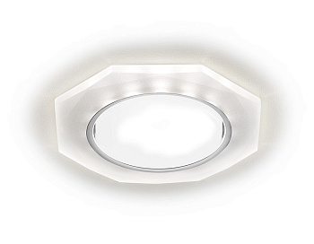 Встраиваемый точечный светильник со светодиодной лентой G216 CH/WH хром/матовый GX53+3W(LED WHITE) Ambrella Light