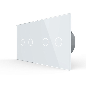 Сенсорный выключатель 4 клавиши (2-2), 2 поста Белый Livolo