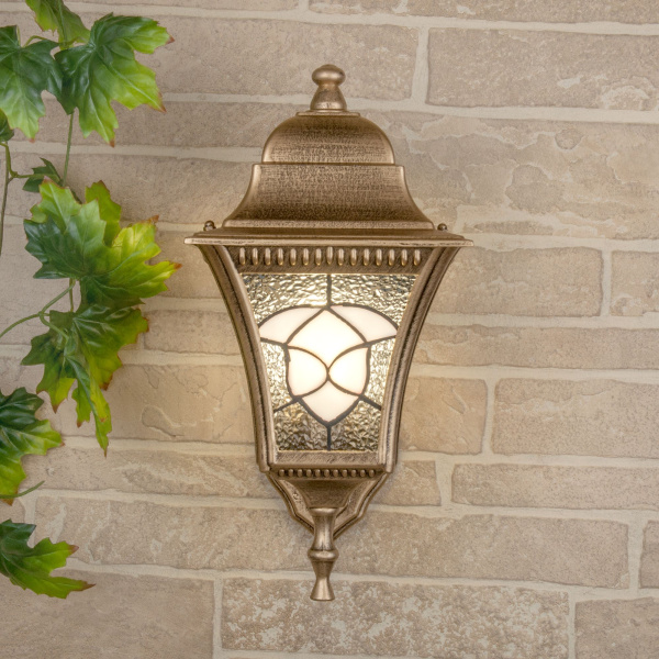 Уличный настенный светильник 1*E27 черное золото IP44 (a024999) Elektrostandard