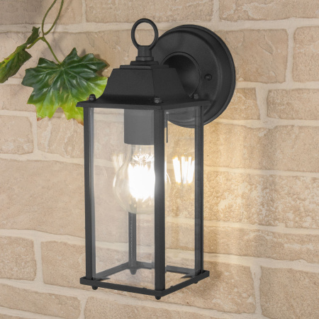 Уличный настенный светильник 1*E27 черный IP33 Brick (a038438) Elektrostandard