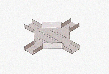 Лоток крестообразный замковый глухой КМЗГ 150х100 УТ1,5, горячее цинкование, S1,0