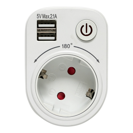 Розеточный блок SB-01 (розетка 2P+E 16А, 2 USB разъема 5V 2,1A) PROxima EKF