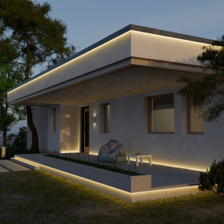 10-104 Комплект светодиодной ленты 220В НЕОН COB 11Вт/м, 650 лм/м, 3000К (т/б), 288д/м, 5м, IP65, с аксессуарами (сетевой шнур, заглушка - APEYRON