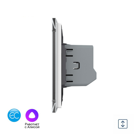 Сенсорный выключатель для штор EC сухой контакт, 1 пост, цвет белый Livolo