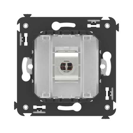 Компьютерная розетка RJ-45 без шторки в стену, кат.5e одинарная экранированная, "Avanti", "Белое облако" DKC