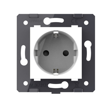 Розетка электрическая с заземлением защитными шторками 16A, зажимы, цвет белый (механизм) Livolo Розетка электрическая с заземлением защитными шторками 16A, зажимы, цвет белый (механизм) Livolo