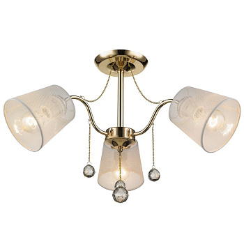 Люстра потолочная Золото/Белый E27 3*60Вт 113-307-03 VELANTE