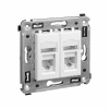 Компьютерная розетка RJ-45 в стену, кат.6 двойная,"Avanti", "Белое облако" DKC