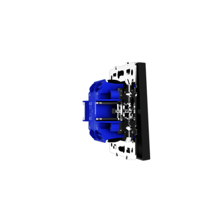 Выключатель с самовозвратом встраиваемый Voltum S70 двухклавишный 10А, (черный матовый)