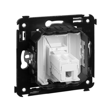 Телефонная розетка RJ-12 в стену одинарная, "Avanti", "Белое облако" DKC