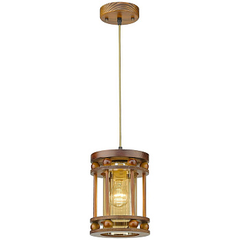Светильник подвесной Дуб/Янтарный E27 1*40Вт 543-706-01 VELANTE