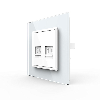 Розетка телефон двойная Белая Livolo Розетка телефон двойная Белая Livolo