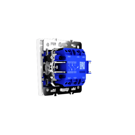 Проходной переключатель встраиваемый Voltum S70 двухклавишный с подсветкой 10А, (белый глянцевый)