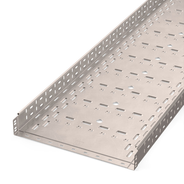 Лоток перфорированный Стандарт INOX (AISI 409) 500х80х3000 (1,0 мм) (6 м/уп) Промрукав