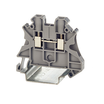 Клемма проходная, винтовой зажим, 2 точки подключения, 4 кв.мм, серая DKC