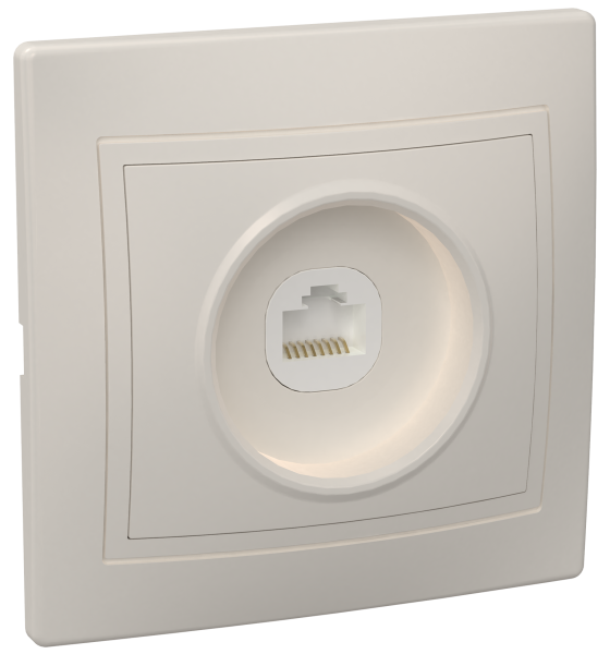 Розетка 1-местная компьютерная РК10-ККм КВАРТА кремовый IEK