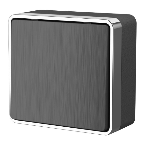 Выключатель одноклавишный проходной (графит рифленый) Gallant ОУ IP20 Werkel