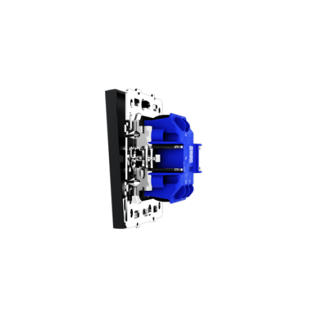 Проходной переключатель встраиваемый Voltum S70 одноклавишный с подсветкой 10А, (графит)