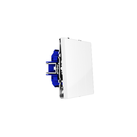 Выключатель встраиваемый Voltum S70 трехклавишный 10А, (белый глянцевый)