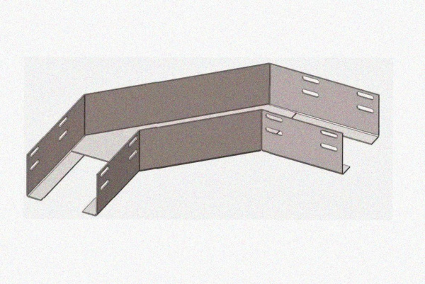 Лоток угловой замковый глухой КГЗГ 200х50-135 УТ1,5 поворот на 135, горячее цинкование, S0,8