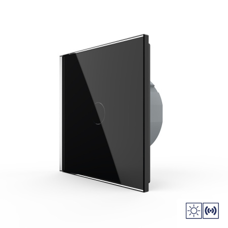 Сенсорный импульсный выключатель сухой контакт 1 клавиша 1 модуль Черный Livolo