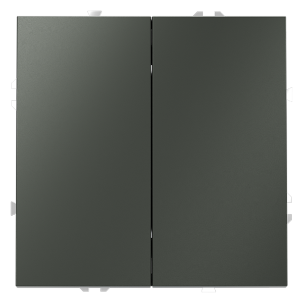 Проходной переключатель встраиваемый Voltum S70 двухклавишный 10А, (титан)