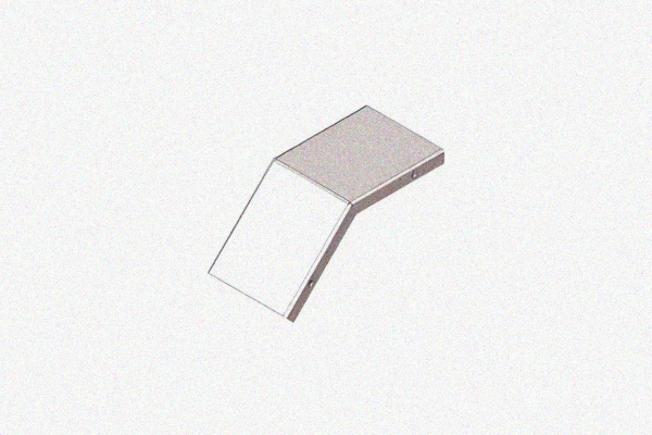 Крышка лотка замкового КЛСЗ 50х50-45 (Rп300) УХЛ1 для поворота трассы вниз на 45, радиус поворота трассы 300 мм, горячее цинкование S1,5