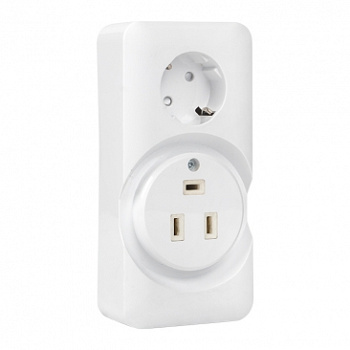 Розетка двойная (РШ/евро) 32А/16A 250В 2P+PE бел, EKF