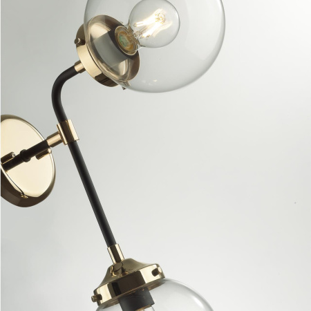 Бра E27 2*40W PRIAMA черный/золотой/прозрачный/стекло ODEON LIGHT