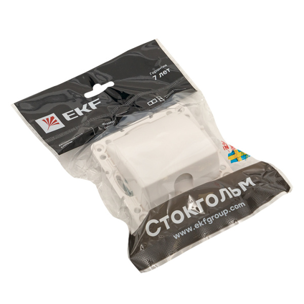 Стокгольм Механизм Кабельного вывода белый EKF