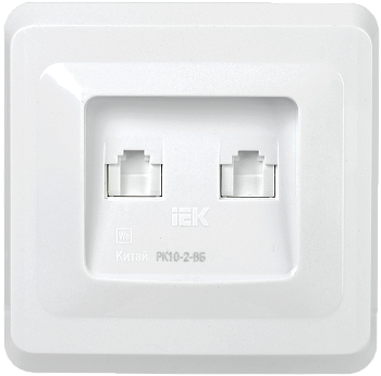 Розетка 2-местная компьютерная РК10-2-ВБ RJ45 Cat5e ВЕГА белый IEK