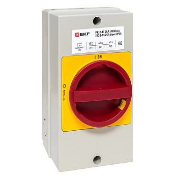 Переключатель кулачковый ПК-2-13 25А 3P "ВКЛ-ВЫКЛ" с блокировкой в боксе IP65 PROxima EKF