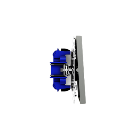Выключатель встраиваемый Voltum S70 двухклавишный 10А, (сталь)