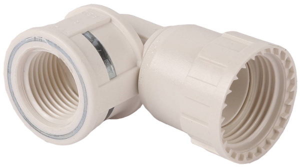 Переходник угловой 90° "ШиреФит" "накидная гайка - внутренняя резьба", 16мм-1/2" ЗУБР