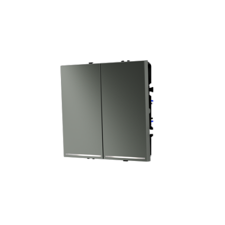 Выключатель встраиваемый Voltum S70 двухклавишный с подсветкой 10А, (титан)