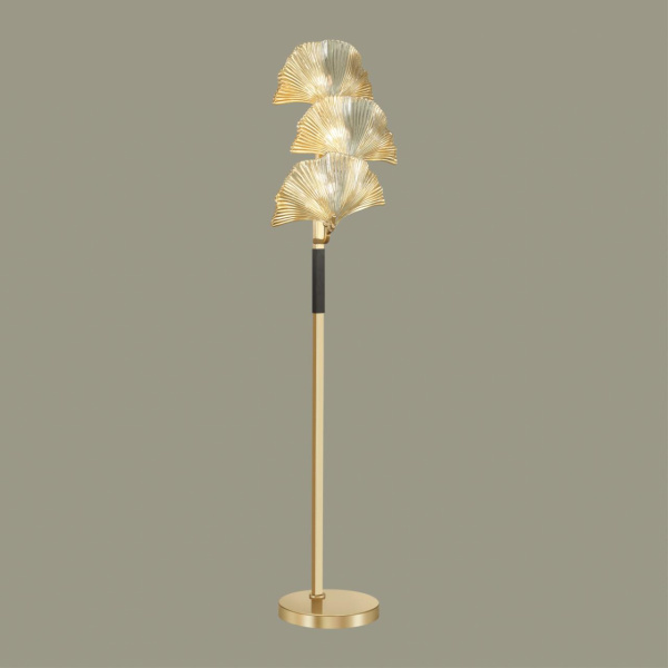 Торшер E14 3*40W VENTAGLIO золотой/чёрный/стекло ODEON LIGHT