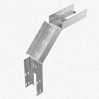 Лоток замковый перфорированный КСЗ 150х50-90 УХЛ1 для поворота трассы вниз на 90, горячее цинкование, S1,5