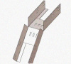 Лоток перфорированный КС 400х50-45 УТ1,5 для поворота трассы вниз на 45, оцинкованный лист S1,0