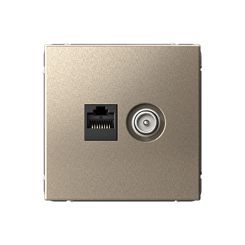 ARTGALLERY РОЗЕТКА двойная ТВ + компьютерная RJ45, кат. 5Е, ШАМПАНЬ Systeme Electric