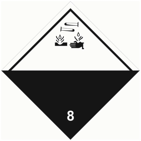 Знак для маркировки опасных грузов "Кл,8" 250х250 мм, пленка самоклеящаяся ГОСТ 19433-88 EKF