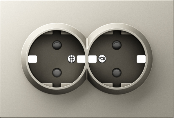 Donel A07 матовый кашемир накладка для розетки 2-й с заземлением, со шторками 16A 250 В~,серия DB