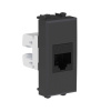 Компьютерная розетка RJ-45 без шторки модульная, кат.5е, "Avanti", "Черный матовый", 1 модуль DKC