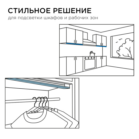 07-14 Светильник светодиодный модульный в комплекте с шинопроводом, 24В,18Вт,1620Лм,4000K, крепеж - клипса, размер светильника: 1200*20*19mm, длина ши