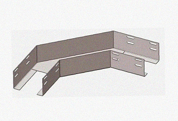 Лоток угловой глухой КГГ 200х80-90 УТ1,5 поворот на 90, окрашенный, S1,0